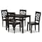 Baxton Studio Nicolette Modern and Contemporary Dark Brown Finished Wood 5-Piece Dining Set 179-11385-8026-Zoro - alternate 1